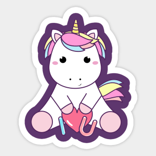 Baby unicorn - I love you Sticker